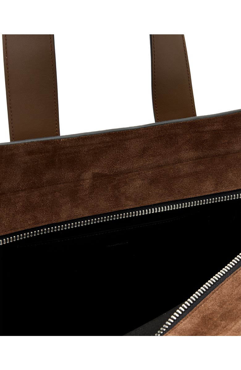 AllSaints Perez Leather Shoulder Tote, Alternate, color, Chestnut Suede