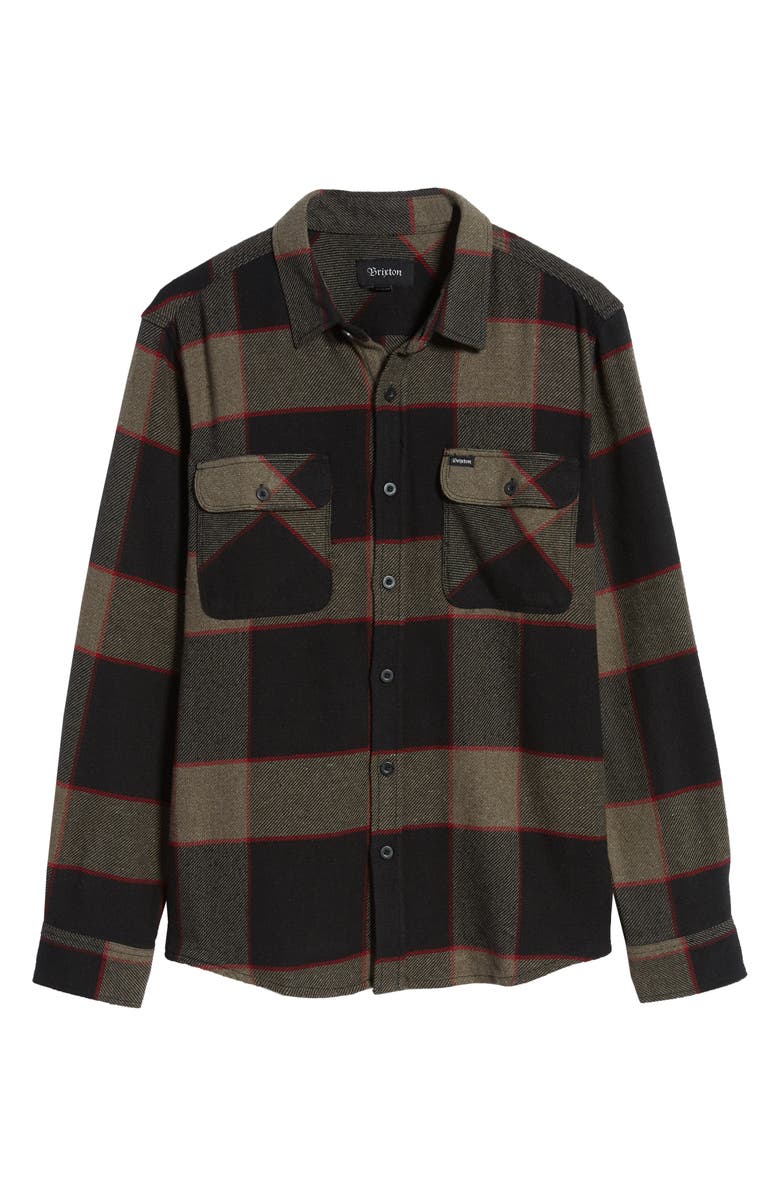 Brixton Bowery Plaid Button-Up Flannel Shirt, Alternate, color, 