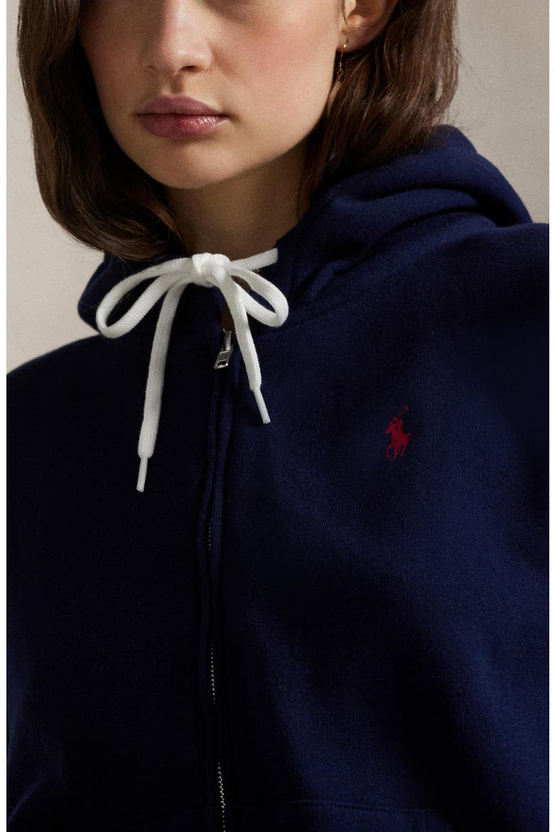 Full Zip Cotton Blend Fleece Hoodie, Alternate, color, CRUISE NAVY