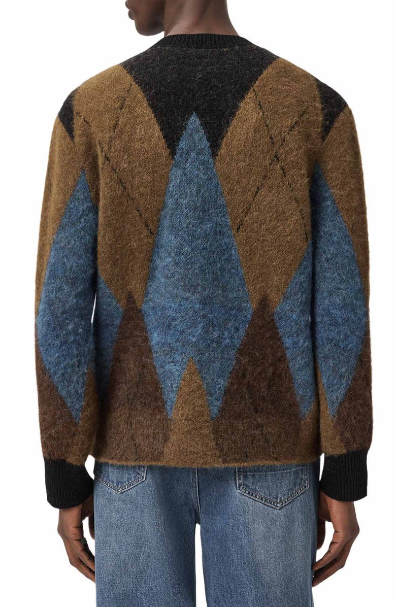 AllSaints Beam Geo Pattern Cardigan, Alternate, color, Cider Brown