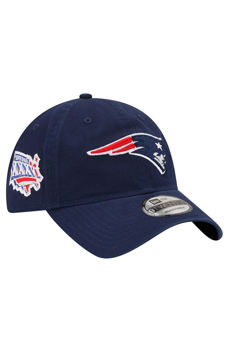 New Era Men's New Era  Navy New England Patriots Distinct 9TWENTY Adjustable Hat, Main, color, 