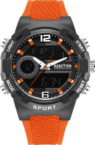 Kenneth Cole Reaction Silicone Strap Analog & Digital Watch, 46mm