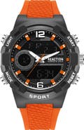 Kenneth Cole Reaction Silicone Strap Analog & Digital Watch, 46mm