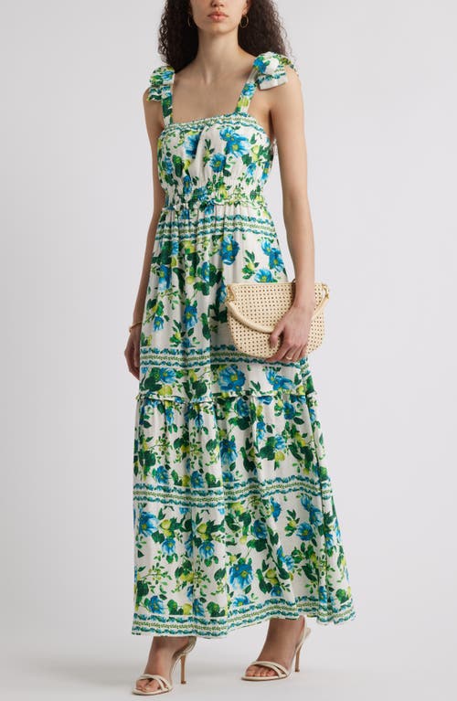 Chelsea28 Tie Strap Floral Print Maxi Dress