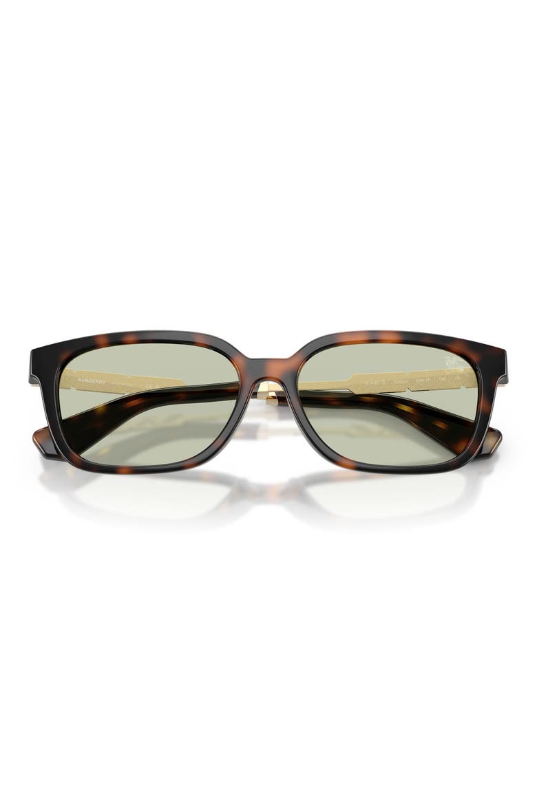 54mm Rectangular Sunglasses, Alternate, color, DARK HAVANA / LIGHT GREEN