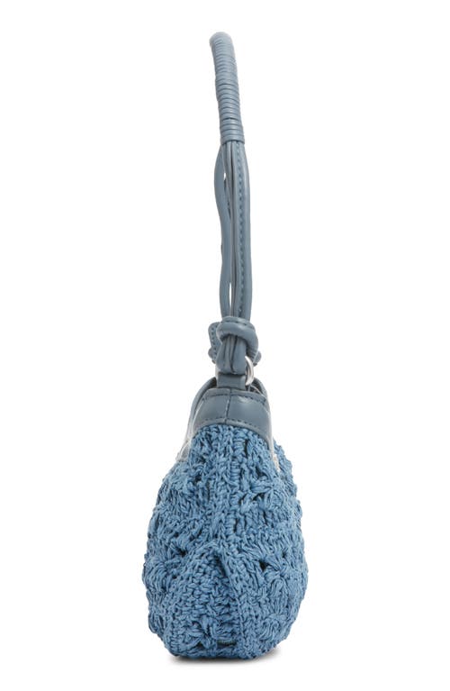 Sam Edelman Layla Floral Raffia Shoulder Bag In Blue