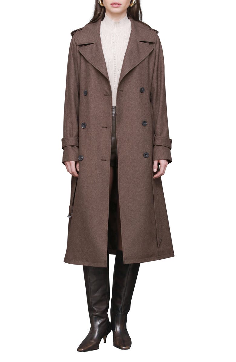 Avec Les Filles Slouchy Double Breasted Trench Coat, Main, color, Chickory