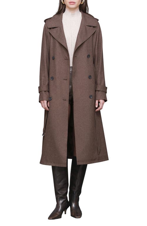 Avec Les Filles Slouchy Double Breasted Trench Coat In Brown