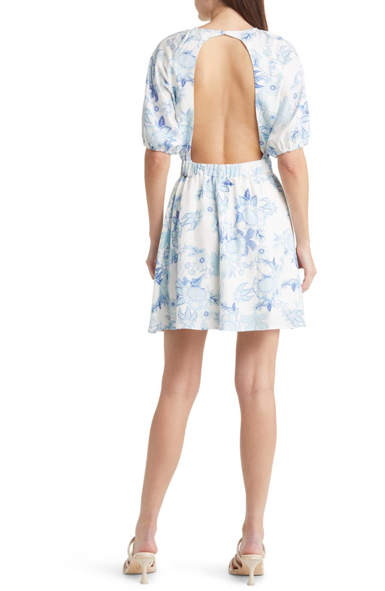 Sophie Rue Khai Floral Open Back Minidress, Alternate, color,