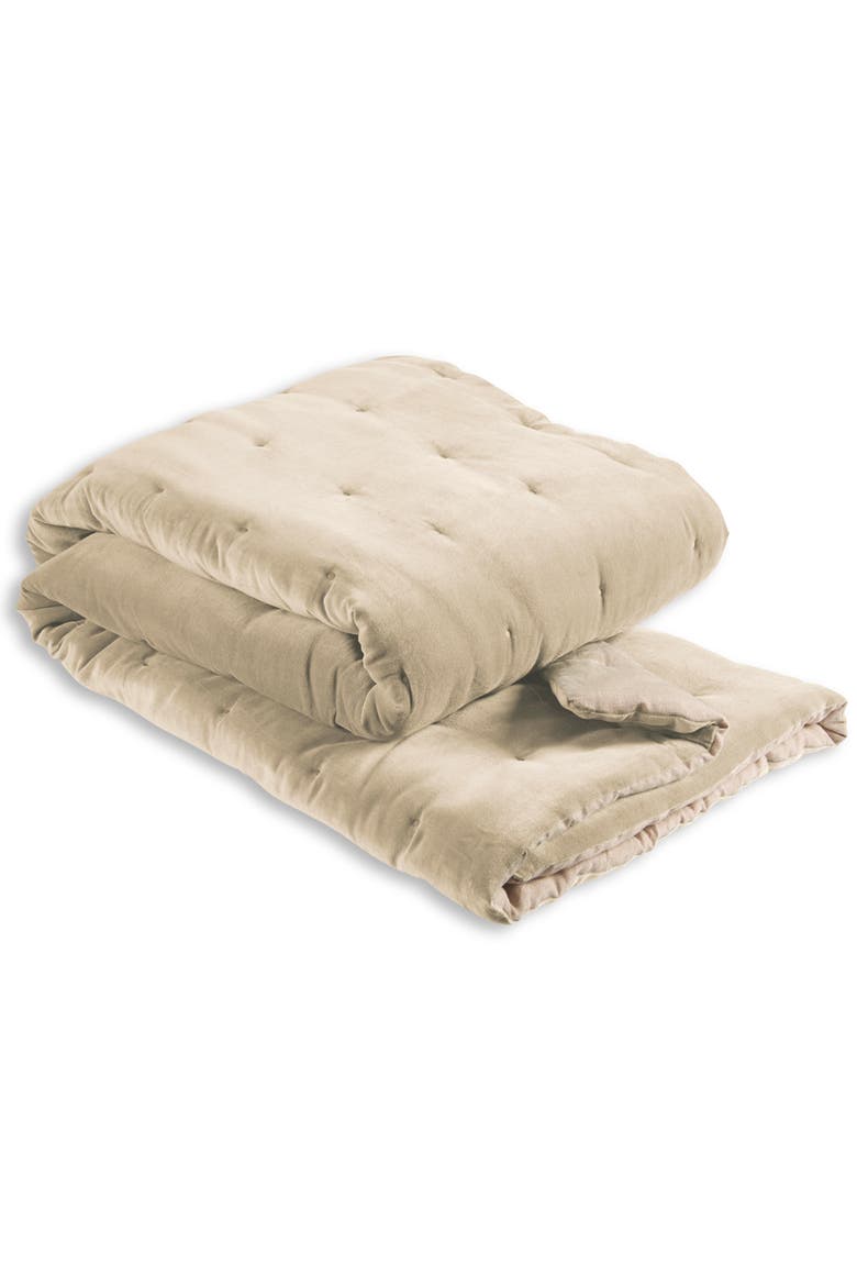 Jaipur Luxury Cotton Velvet Quilted Throw, Alternate, color, Hazelnut