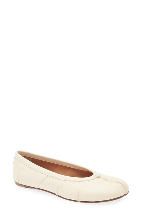 Shop Maison Margiela Tabi Ballerina Flat In White