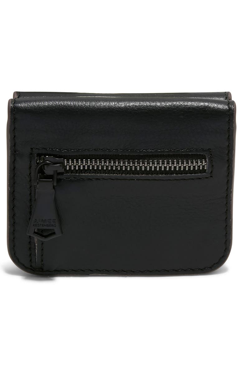 AIMEE Pucker Up Leather Card Case, Alternate, color, Black