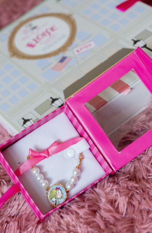 Bits & Bows Eloise X Bow Pearls Cameo Bracelet In Pink