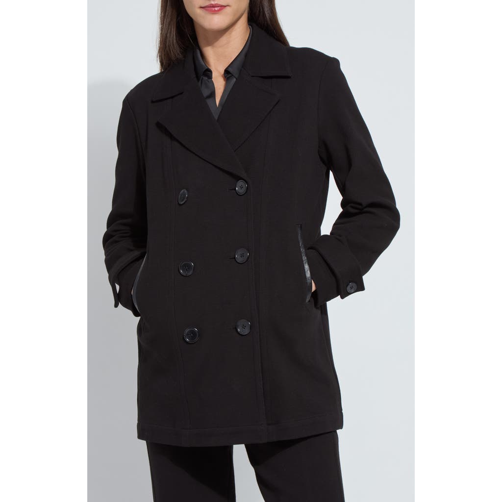 Lyssé Lysse Alma Calvary Stretch Cotton Twill Peacoat In Black