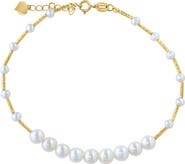 EFFY 14K Gold 3-5mm Freshwater Pearl Station Bracelet
