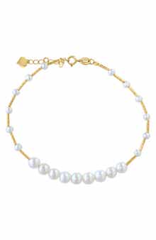 EFFY 14K Gold 3-5mm Freshwater Pearl Station Bracelet