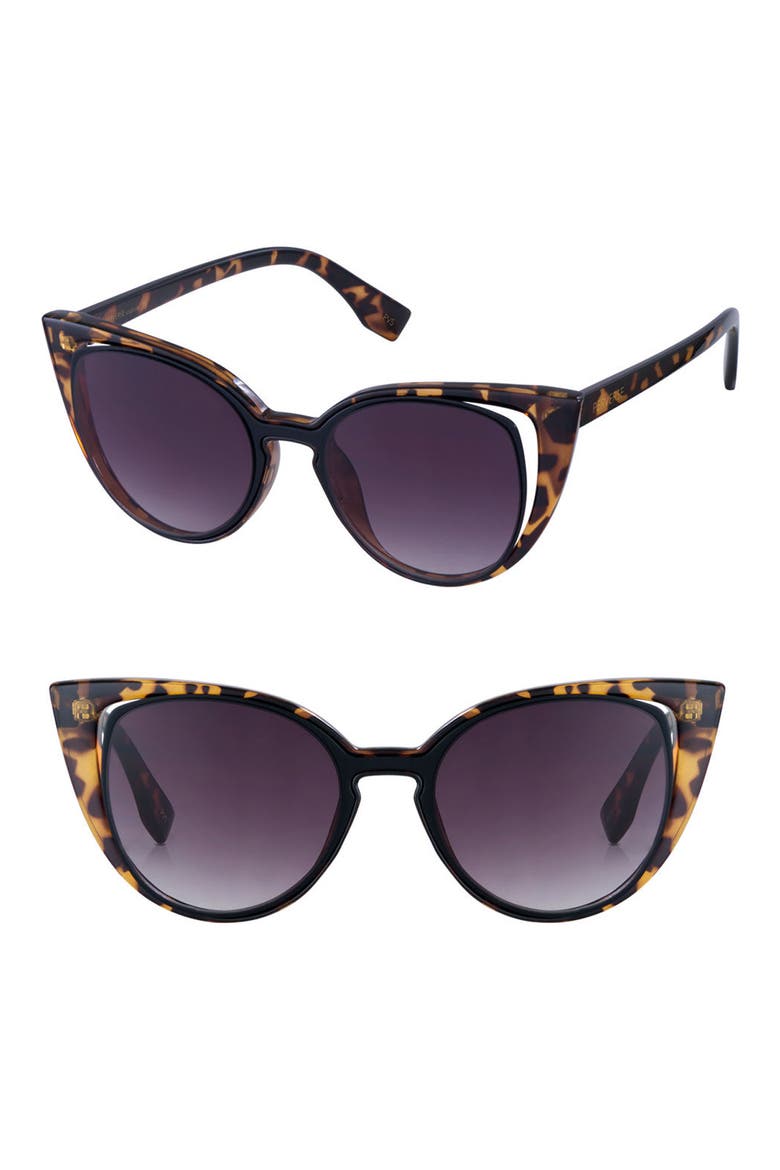 Saga 55mm Cat Eye Sunglasses, Main, color, MULTI/ BLACK