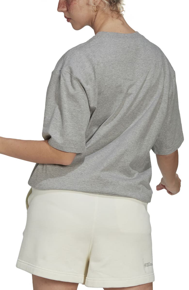 adidas Oversize Logo Graphic Tee, Alternate, color, Medium Grey Heather/ White