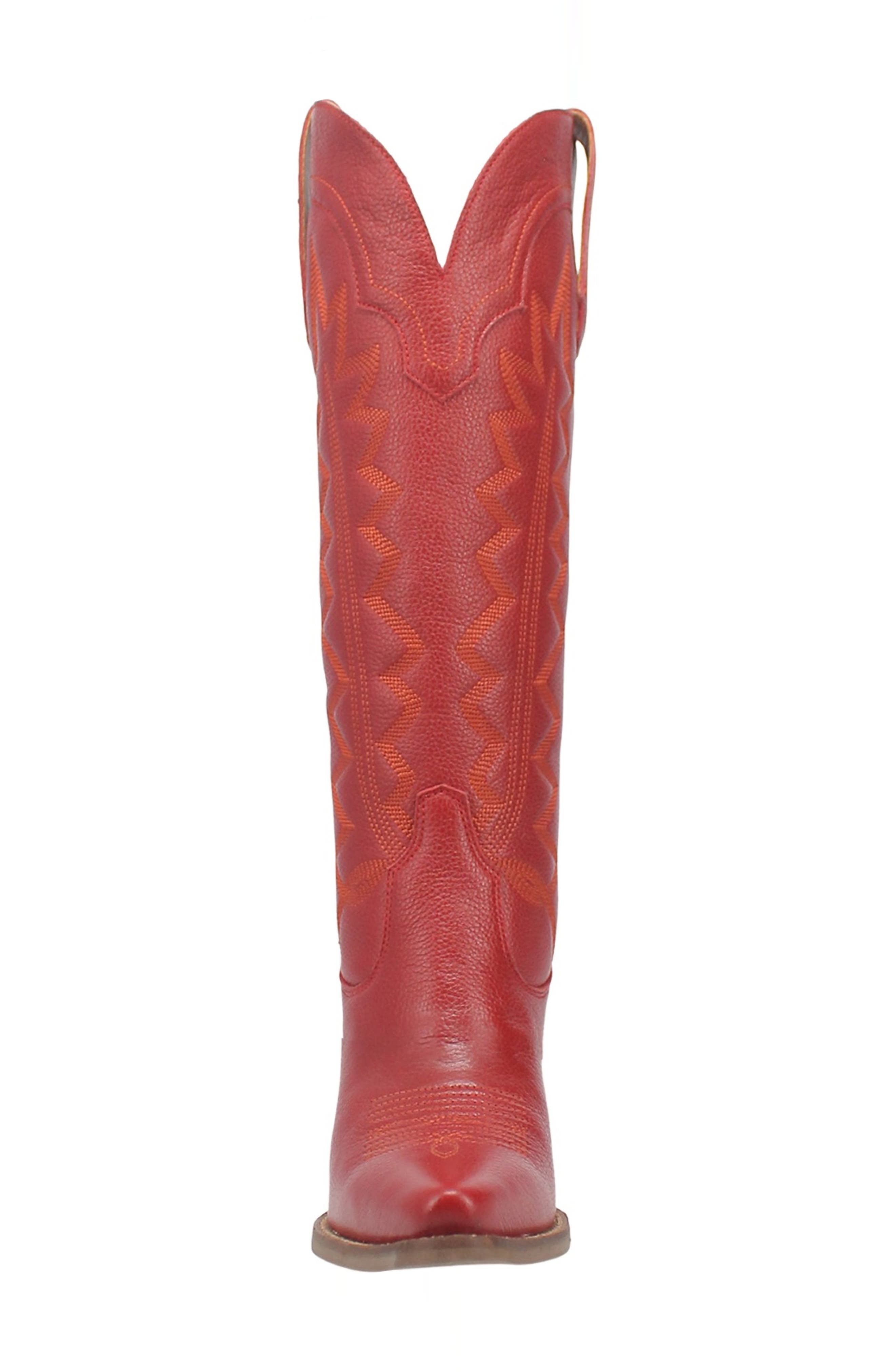 Knee High Western Boot, Alternate, color, RED