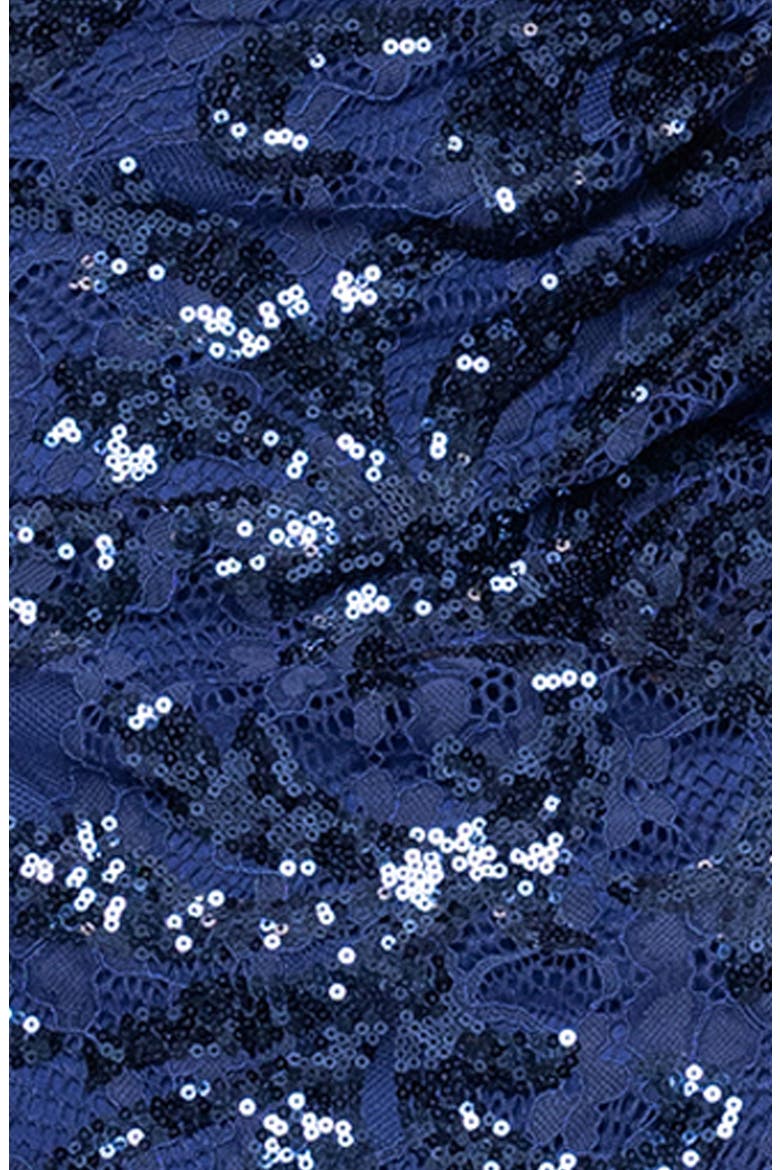 Sequin Lace Sleeveless Gown, Alternate, color, CADET BLUE