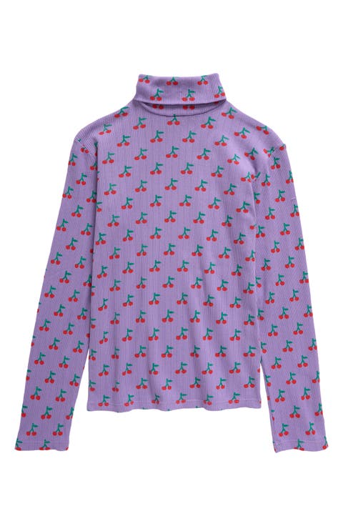 Kids' Cherry Print Organic Cotton Turtleneck (Toddler, Little Kid & Big Kid)