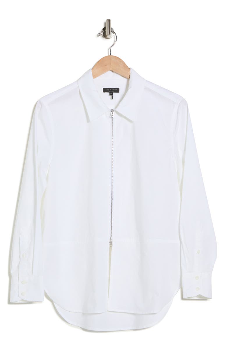 rag & bone Bella Long Sleeve Poplin Shirt, Alternate, color, White