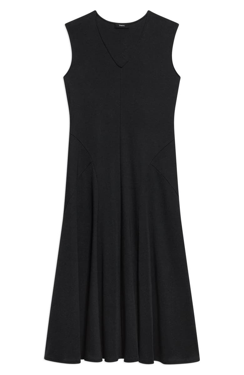 Theory V-Neck Sleeveless Cotton Midi Dress, Alternate, color,