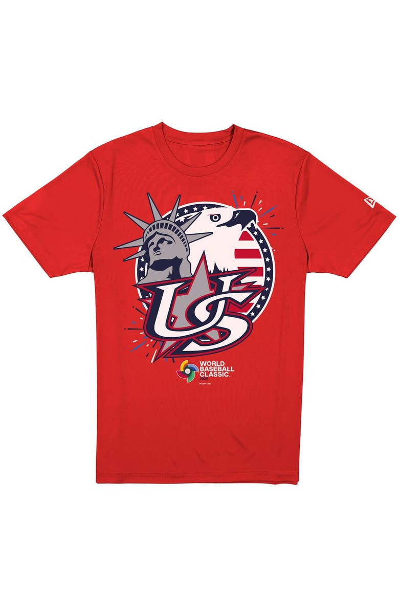 New Era Men's New Era  Red USA Baseball 2026 World Baseball Classic Country T-Shirt, Alternate, color, Red