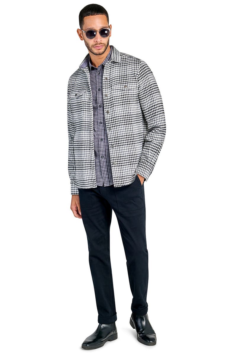 Brooklyn Brigade Houndstooth Printed Shirt Jacket, Alternate, color, Grey