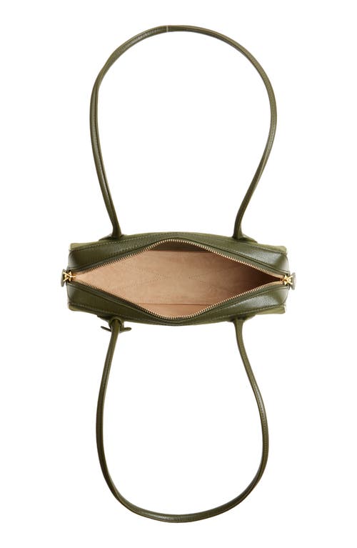 Alaïa Small Le Teckel Suede East/west Shoulder Bag In Green