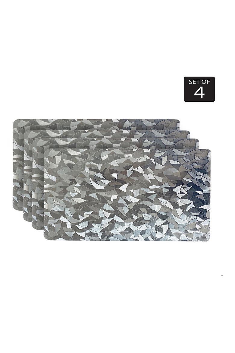 Mirror Print Set of 4 Placemats, Alternate, color, SILVER