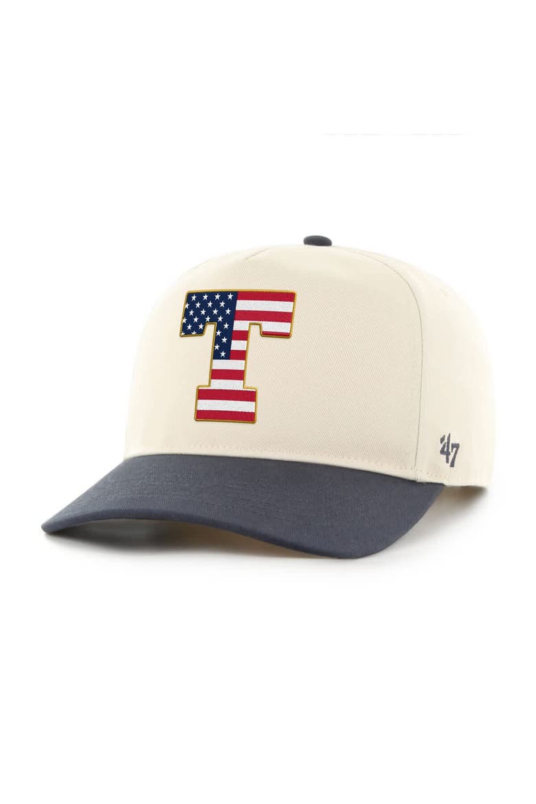 Men's '47 Natural/Navy Texas Longhorns Americana Flag Hitch Adjustable Hat, Main, color, Natural