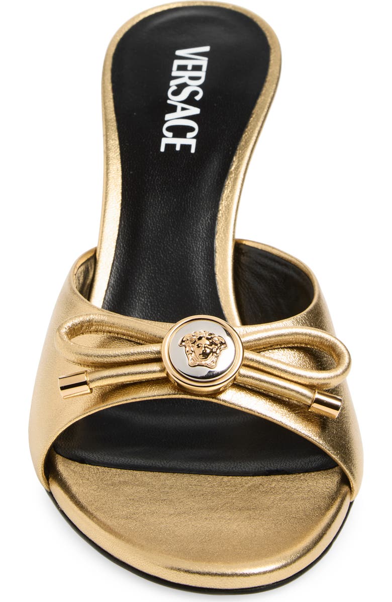 Versace Opera Bow Slide Sandal, Alternate, color, Gold-Versace Gold