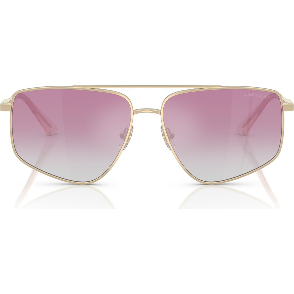 Jimmy Choo 58mm Pilot Sunglasses In Pale Gold/pink