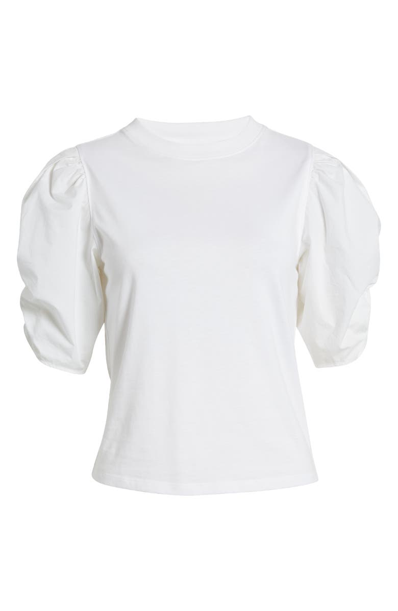 FRAME Ruched Sleeve Organic Cotton T-Shirt, Alternate, color, 