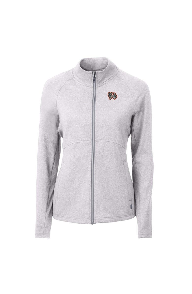 Cutter & Buck Women's Cutter & Buck Heather Gray Norfolk Tides Adapt Eco Knit Heather Recycled Full-Zip Jacket, Alternate, color, 