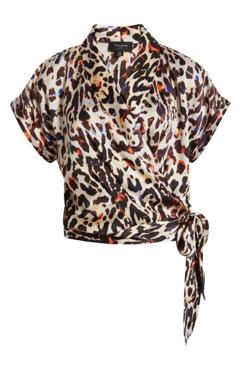 Tahari ASL Side Tie Wrap Top (Petite)