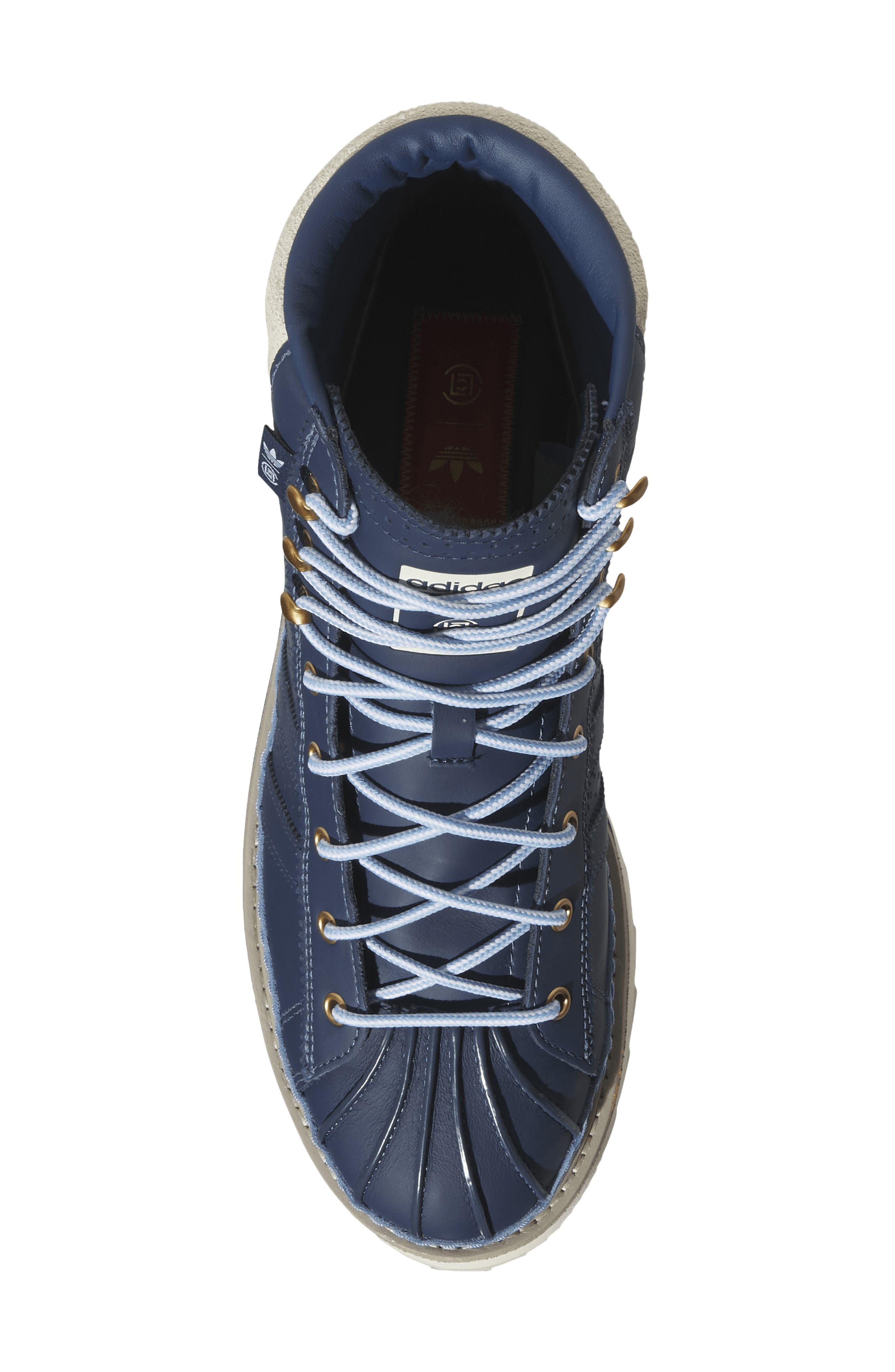adidas x CLOT by Edison Chen Gender Inclusive Pro Model Sneaker Boot, Alternate, color, Cream White/ Mineral Blue