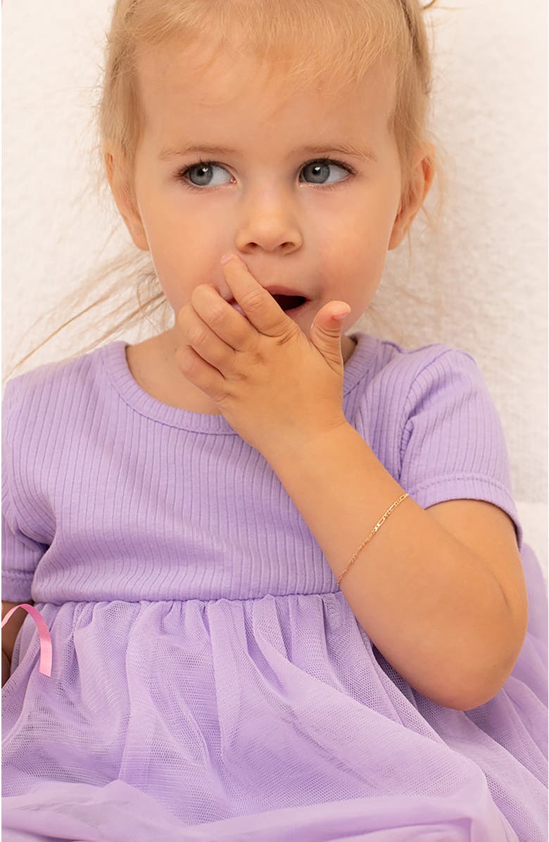 In Season Jewelry 14k Figaro Chain Link Bracelet, Alternate, color, Gold