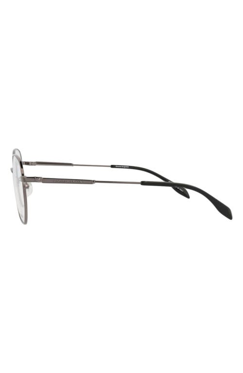 Alexander Mcqueen Mcqueen 52mm Square Optical Glasses In Metallic