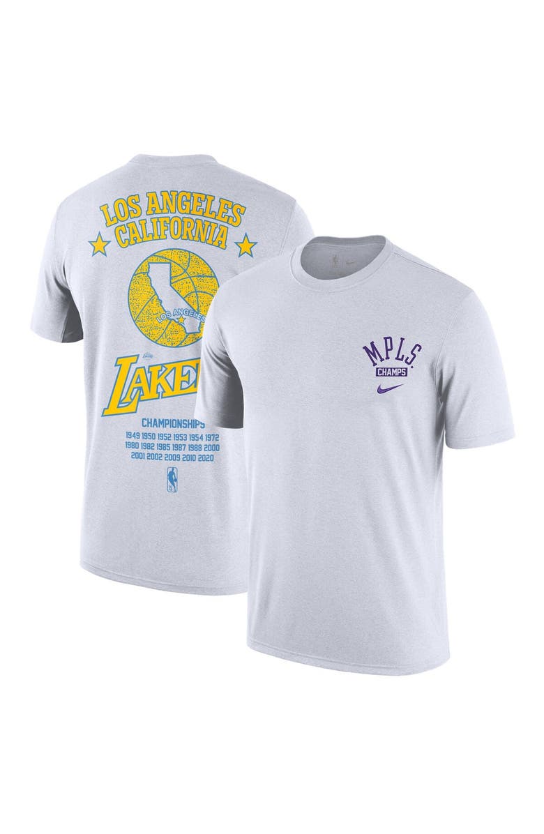 Nike Men's Nike White Los Angeles Lakers 2021/22 City Edition Courtside Heavyweight Moments Story T-Shirt, Main, color, 