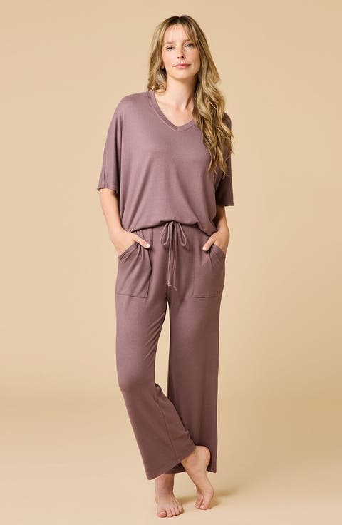 Dream Jersey Relaxed V-Neck with Capri Lounge Set