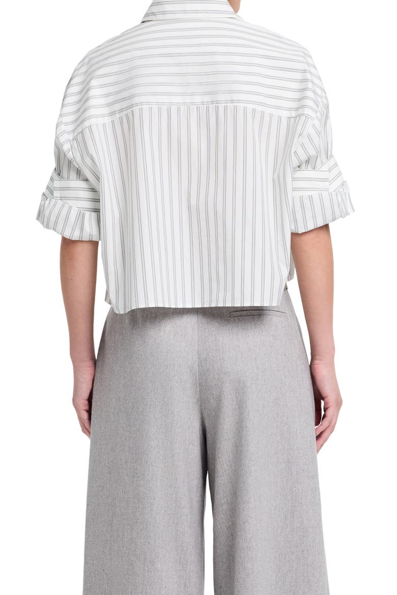 Next Ex Crop Shirt, Alternate, color, WHITE / GREEN