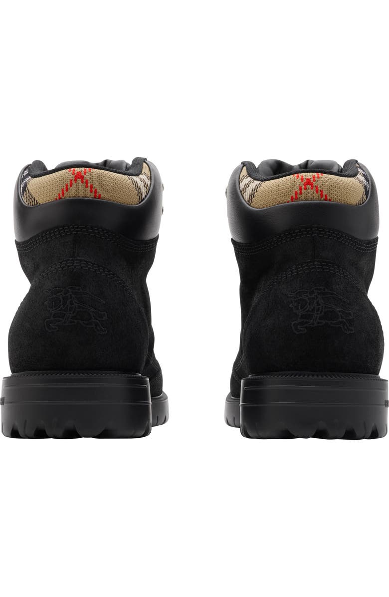 Burberry Suede Moor Hiking Boot, Alternate, color, Black