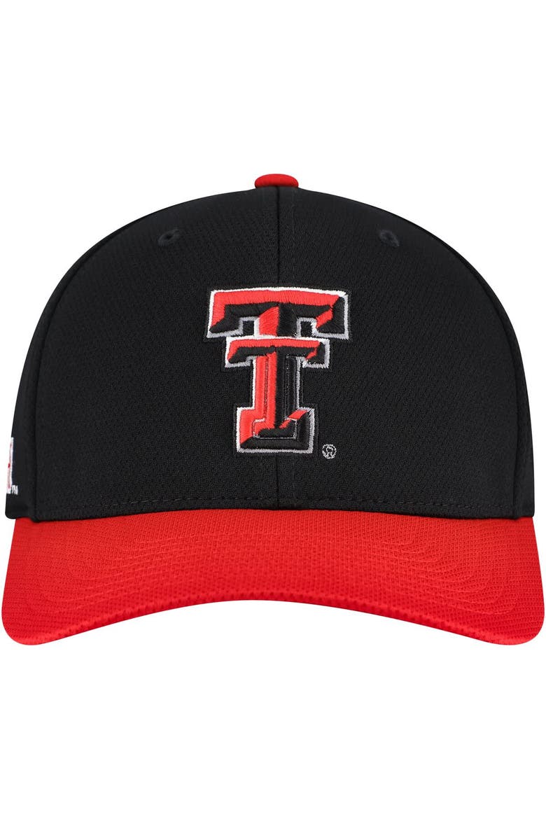 Men's Top of the World Black/Red Texas Tech Red Raiders Reflex Two-Tone Flex Hat, Alternate, color, Black