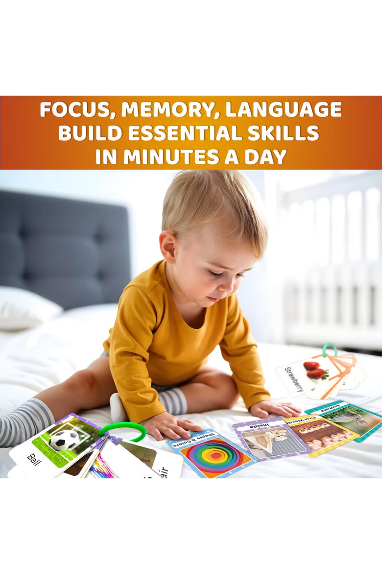 225 Toddler Flash Cards with Rings - Realistic Aducational Toys, Alternate, color, My first 225 cards