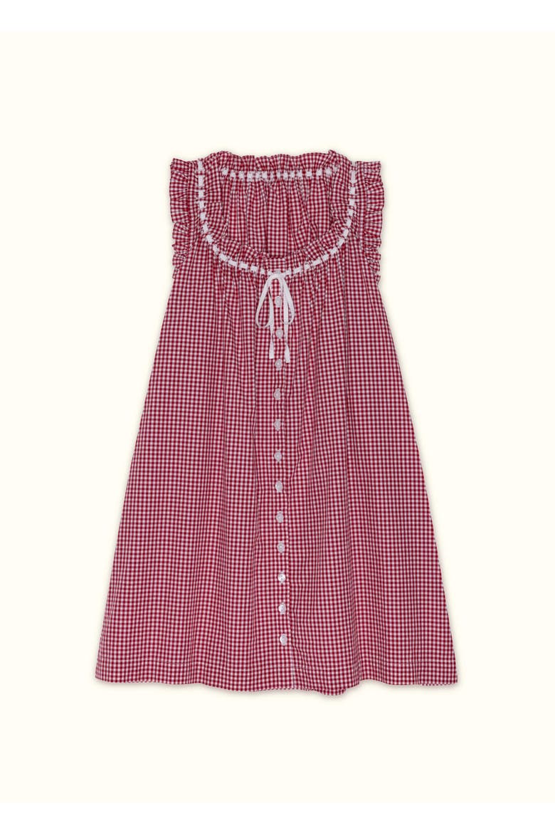 Vita Short Nightdress, Alternate, color, Redcurrant Gingham