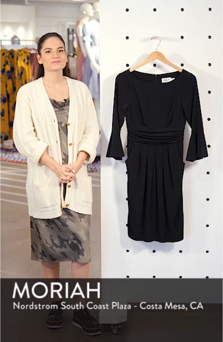 Bell Sleeve Knit Sheath Dress, sales video thumbnail