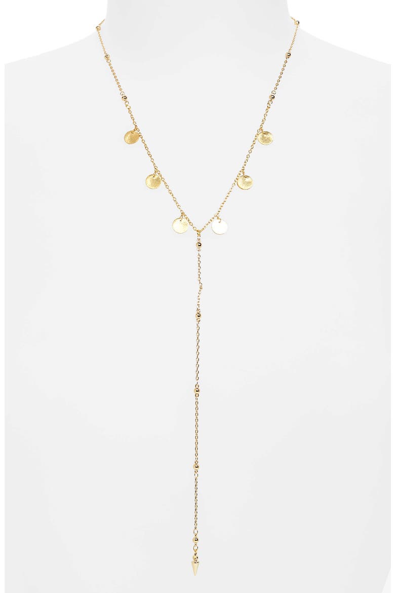 Night/Day Lariat Necklace, Main, color, GOLD