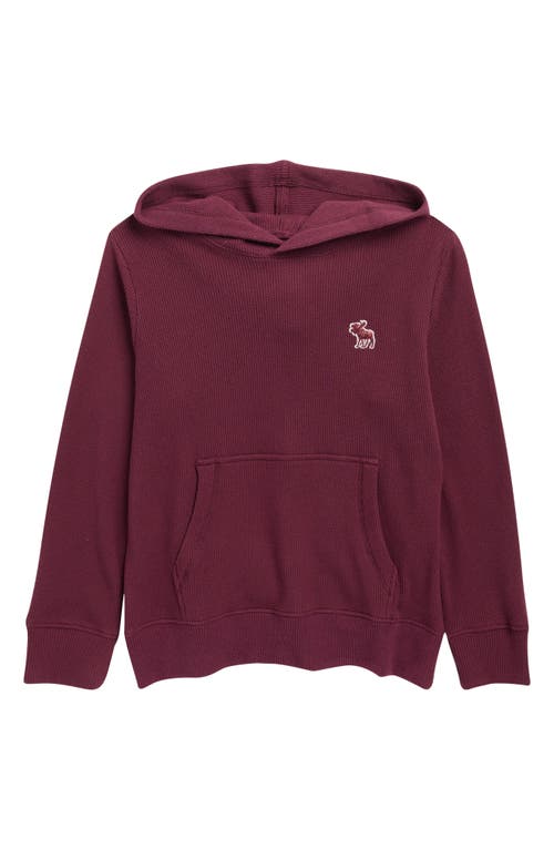 Abercrombie Kids Kids' Waffle Knit Hoodie In Burgundy